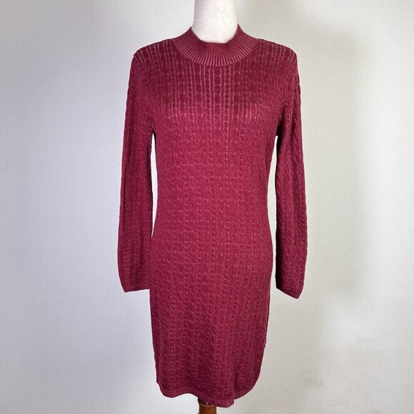 Abercrombie and Fitch Knit Longsleeve Dress Women's Medium Red Valentines Day - Picture 1 of 15